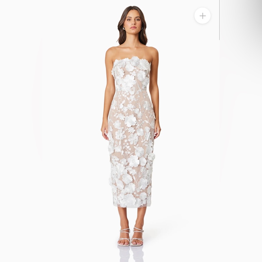 ELLIATT Helena Strapless Floral Midi Dress